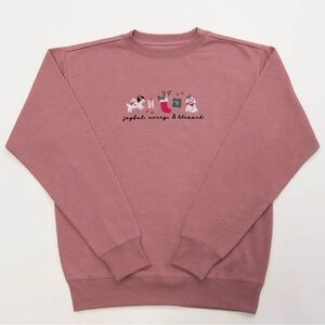 Love in Faith Pink Crew Neck Sweatshirt with "Joyful, Merry, Blessed", size 3X